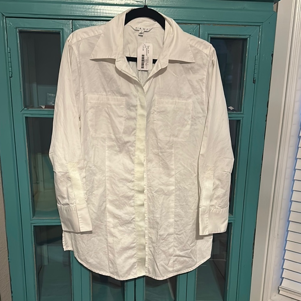 CAbi White Button Down Shirt style 352